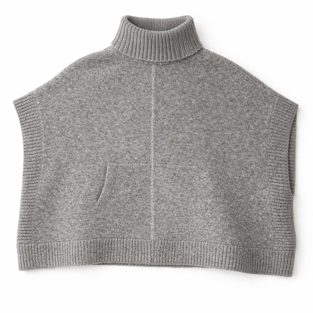 J. Crew Gray Turtleneck Poncho Sweater